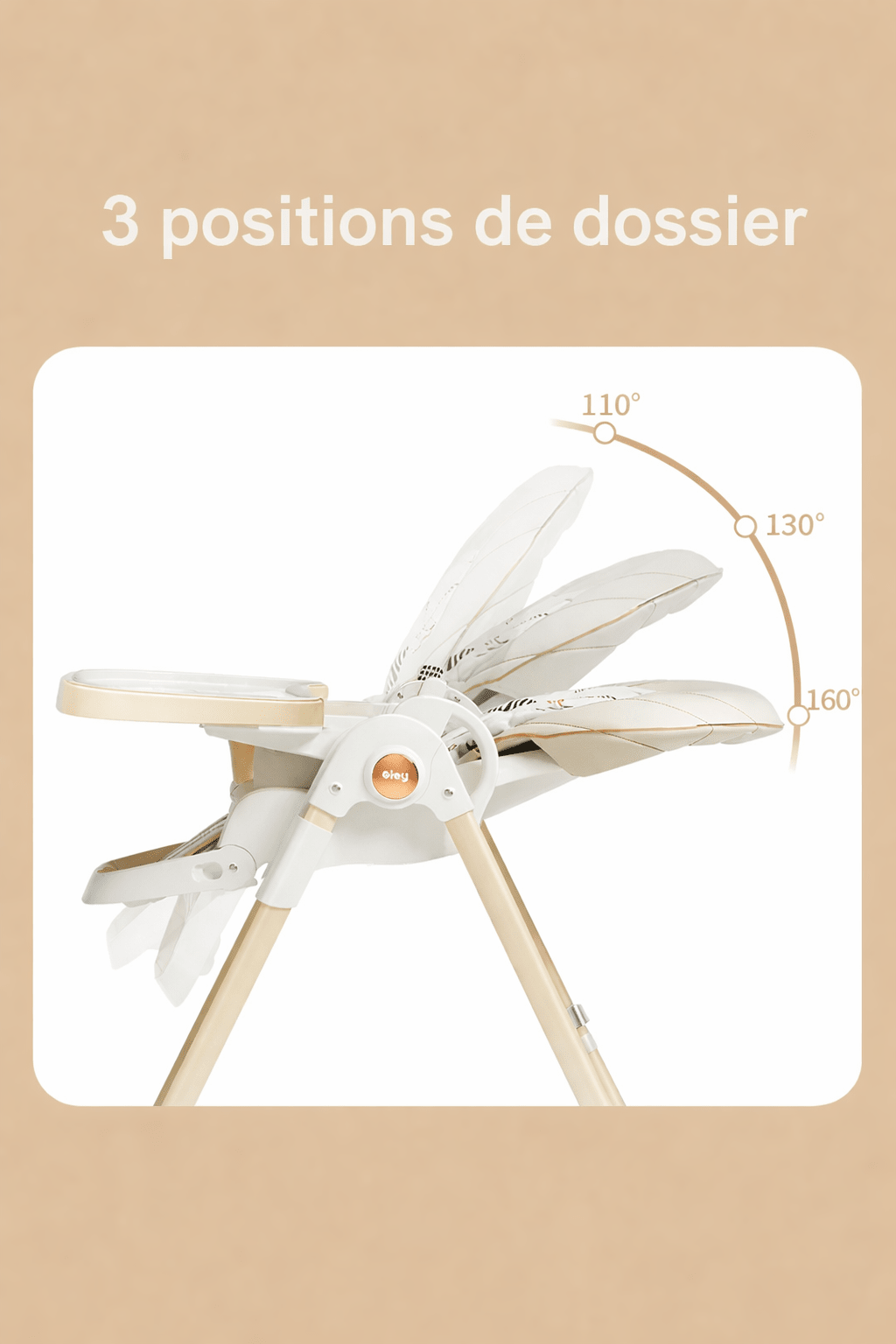 Chaise Haute Bébé Multifonction Pliable avec Roues Kalinatur