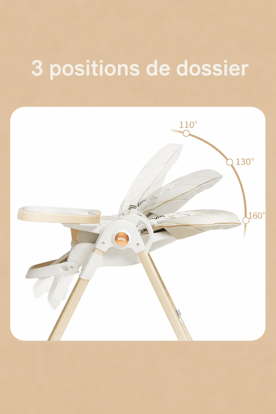 Chaise Haute Bébé Multifonction Pliable avec Roues Kalinatur
