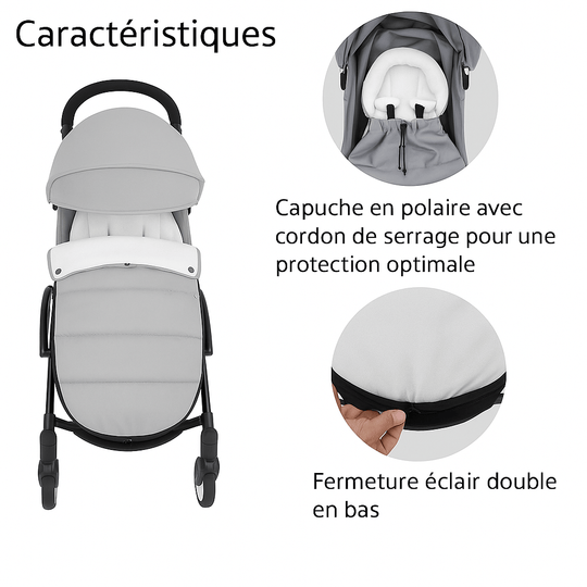 Chancelière universelle pour poussette  | Hiver chaud & imperméable | Kalinatur