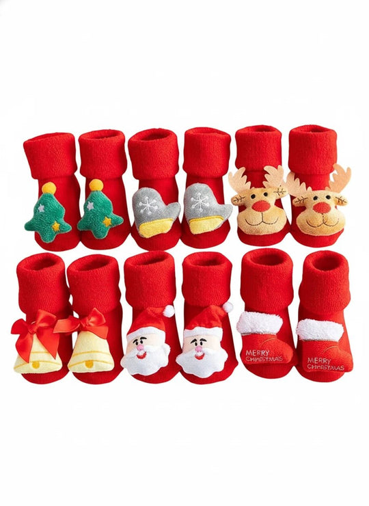 Chaussettes Bébé de Noël Antidérapantes
