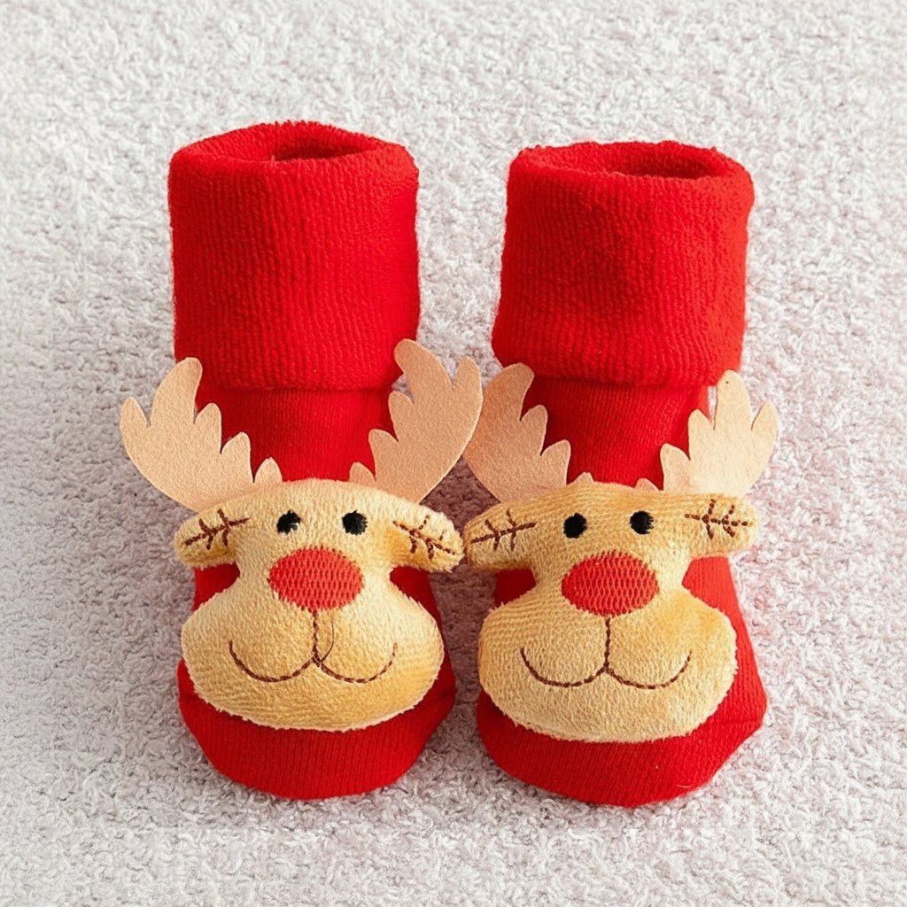 Chaussettes Bébé de Noël Antidérapantes