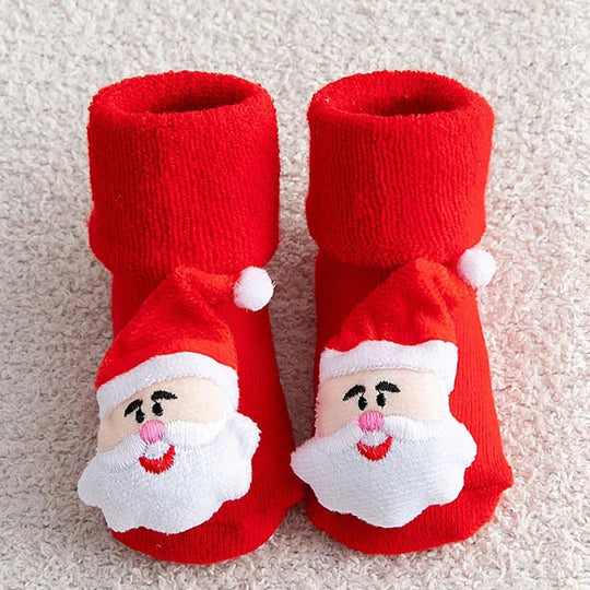 Chaussettes Bébé de Noël Antidérapantes