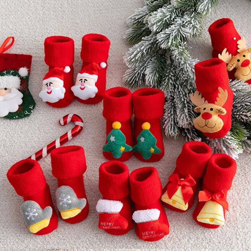 Chaussettes Bébé de Noël Antidérapantes