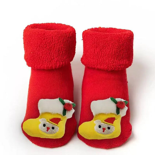 Chaussettes Bébé de Noël Antidérapantes