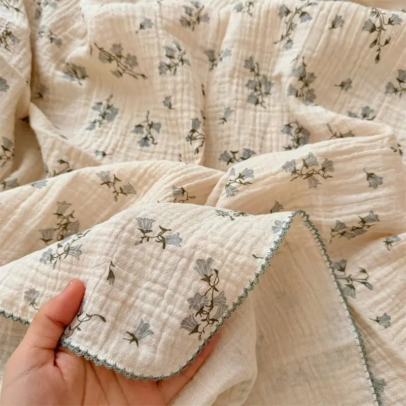 Couverture bébé 2 couches en mousseline de coton et bambou 100x100 cm