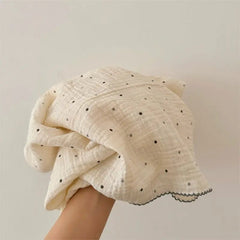 Couverture bébé 2 couches en mousseline de coton et bambou 100x100 cm