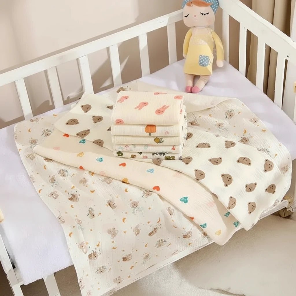 Manta para bebé de muselina de algodón de 80x80 cm