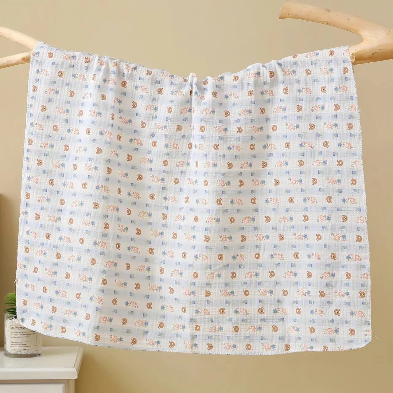 Manta para bebé de muselina de algodón de 80x80 cm