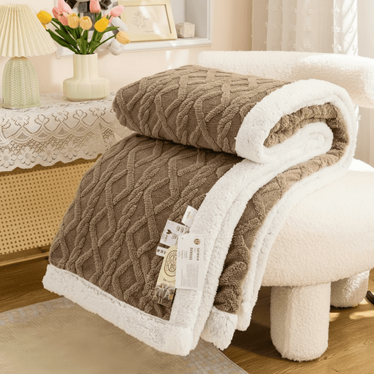 Manta de invierno cálida de lana tejida | Manta polar suave y acogedora