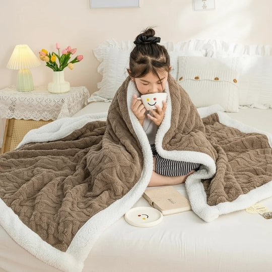 Manta de invierno cálida de lana tejida | Manta polar suave y acogedora