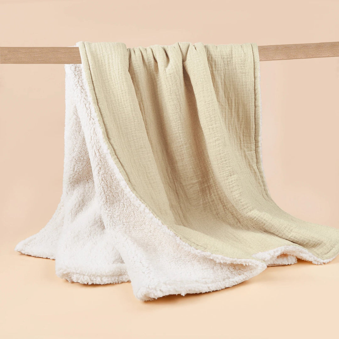 Couverture d’hiver bébé épaisse en coton et polaire douce | Plaid chaud 100x80 cm – Kalinatur