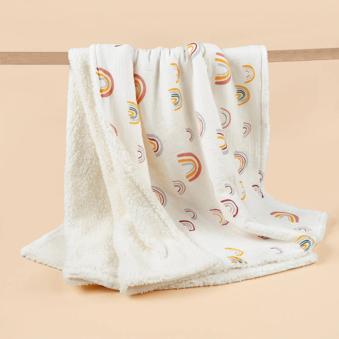 Couverture d’hiver bébé épaisse en coton et polaire douce | Plaid chaud 100x80 cm – Kalinatur