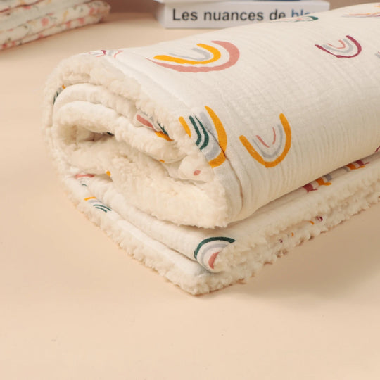 Couverture d’hiver bébé épaisse en coton et polaire douce | Plaid chaud 100x80 cm – Kalinatur