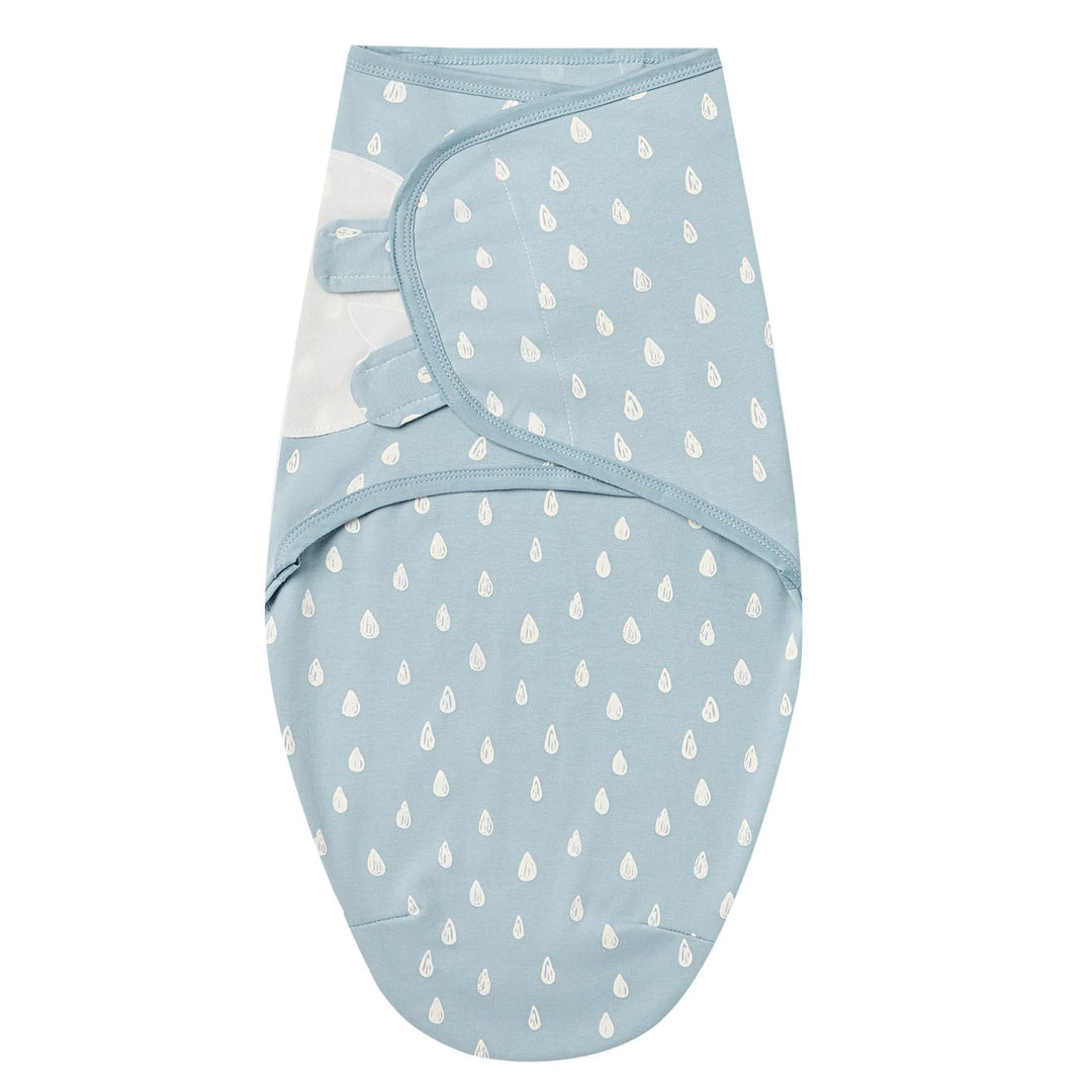 Gigoteuse bleue pour bébé avec un motif de petites gouttes blanches, modèle Kalinatur.
