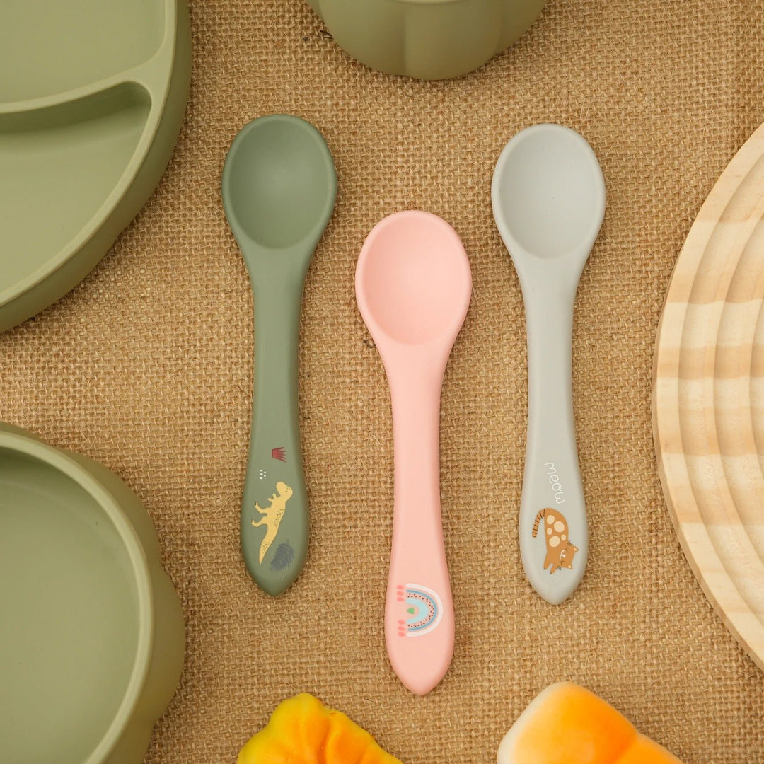 Cuillère Bébé en Silicone – Cuillère d’Apprentissage 6 Mois+ Kalinatur