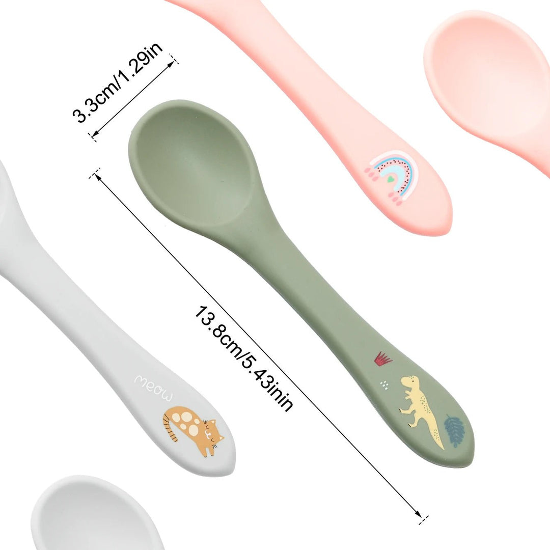 Cuillère Bébé en Silicone – Cuillère d’Apprentissage 6 Mois+ Kalinatur