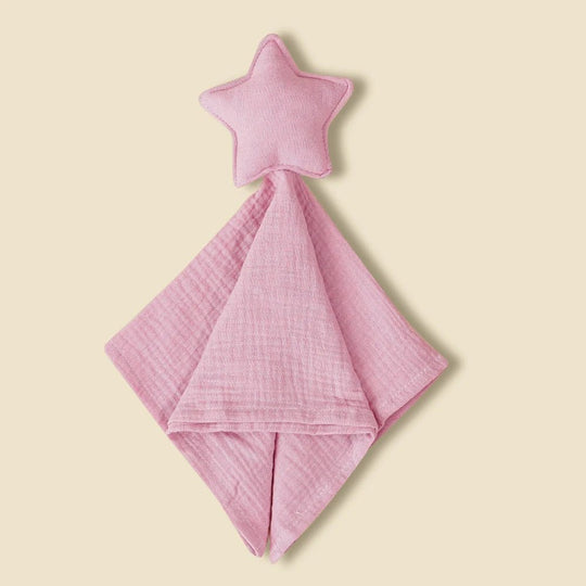 Doudou étoile rose poudré en gaze de coton Kalinatur