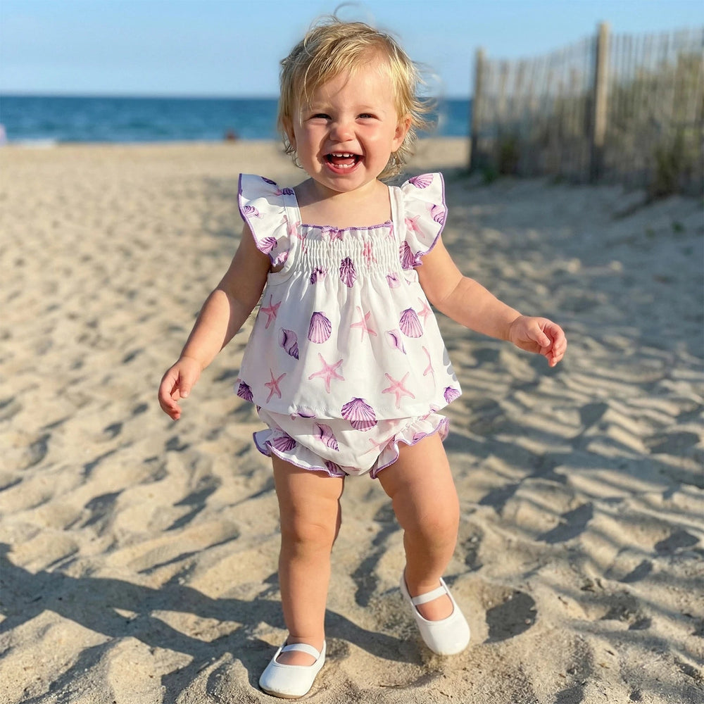 Ensemble Bébé Fille Été – Tenue Fleurie avec Volants et Bandeau Kalinatur