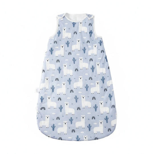 Gigoteuse bébé Kalinatur bleue à motifs lamas et cactus – turbulette