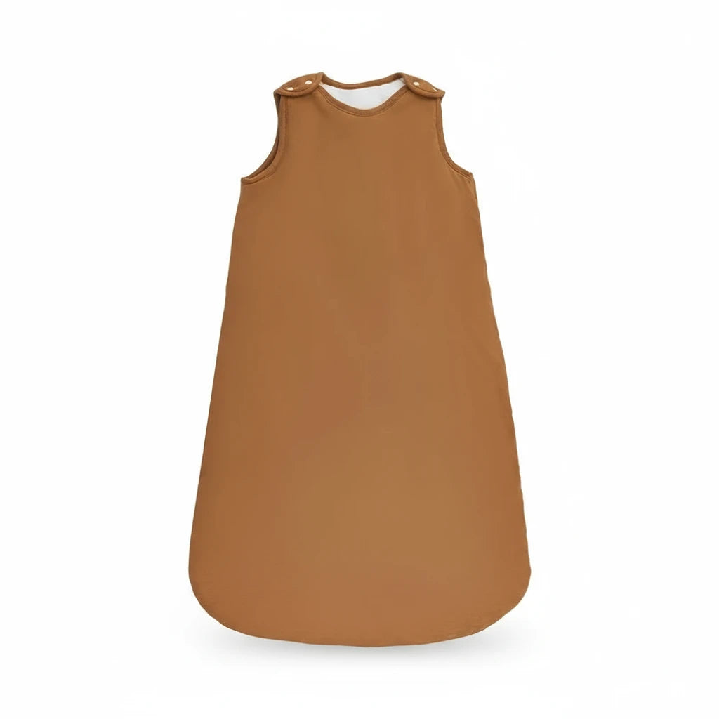 Gigoteuse bébé Kalinatur couleur caramel en coton naturel – turbulette douce, chaude et respirante.