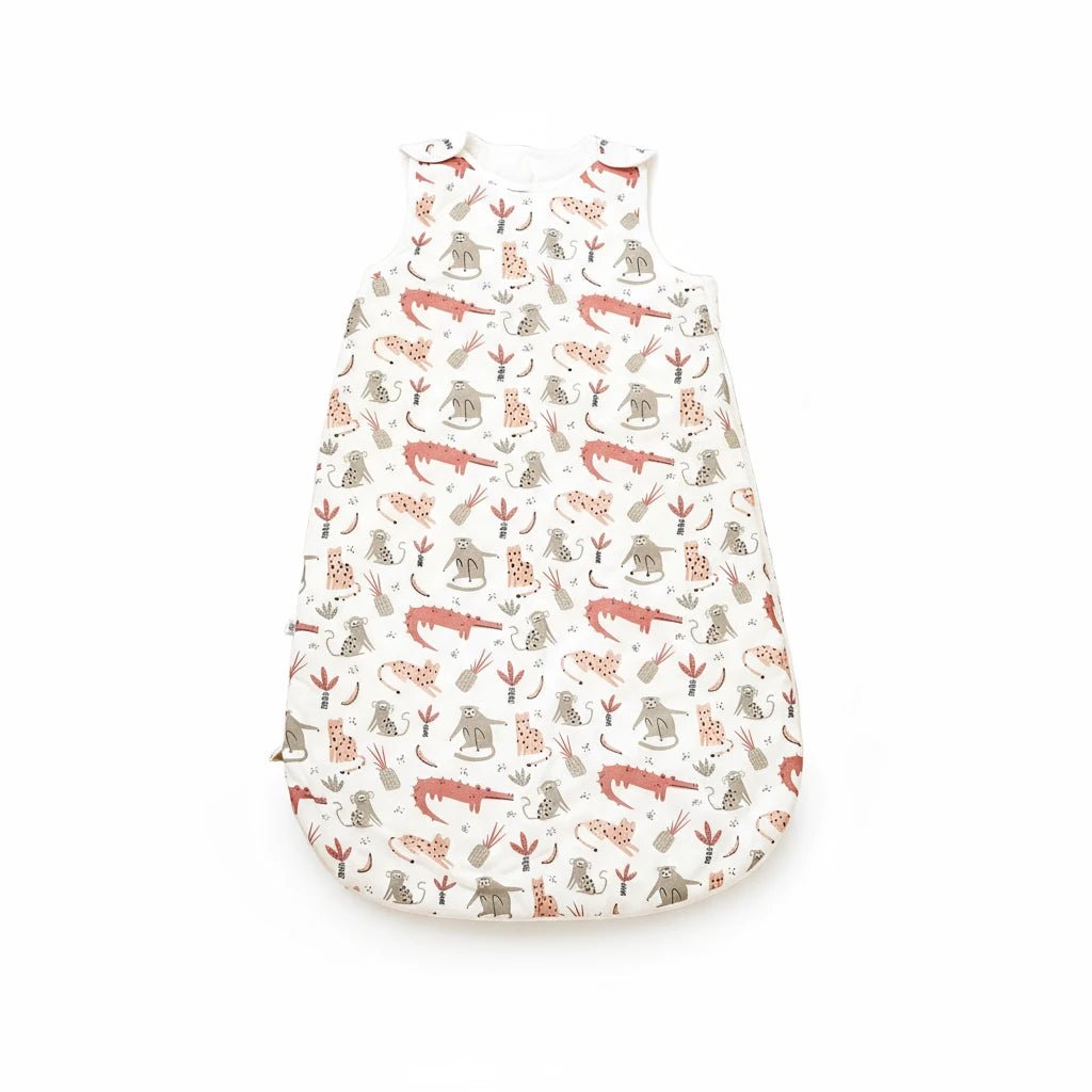 Gigoteuse bébé hiver en coton doux à motifs animaux de la savane – modèle Kalinatur, chaude, respirante et idéale pour les nuits confortables.
