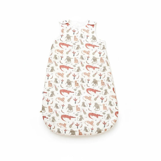 Gigoteuse bébé hiver en coton doux à motifs animaux de la savane – modèle Kalinatur, chaude, respirante et idéale pour les nuits confortables.
