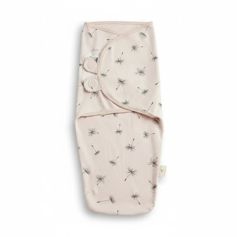 Gigoteuse d’emmaillotage pour bébé en coton rose pâle à motifs pissenlits, douce, respirante et sécurisée – Kalinatur.