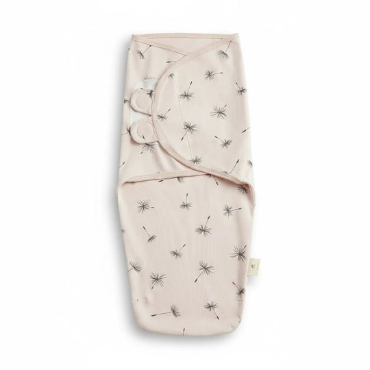 Gigoteuse d’emmaillotage pour bébé en coton rose pâle à motifs pissenlits, douce, respirante et sécurisée – Kalinatur.