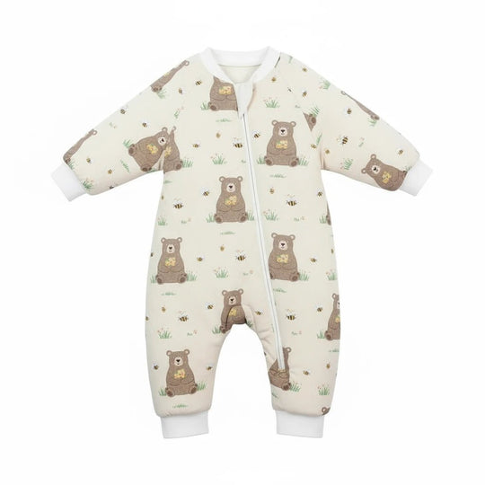 Gigoteuse à jambes pour bébé en coton, modèle hiver à motifs d’ours, chaude et confortable – Kalinatur.
