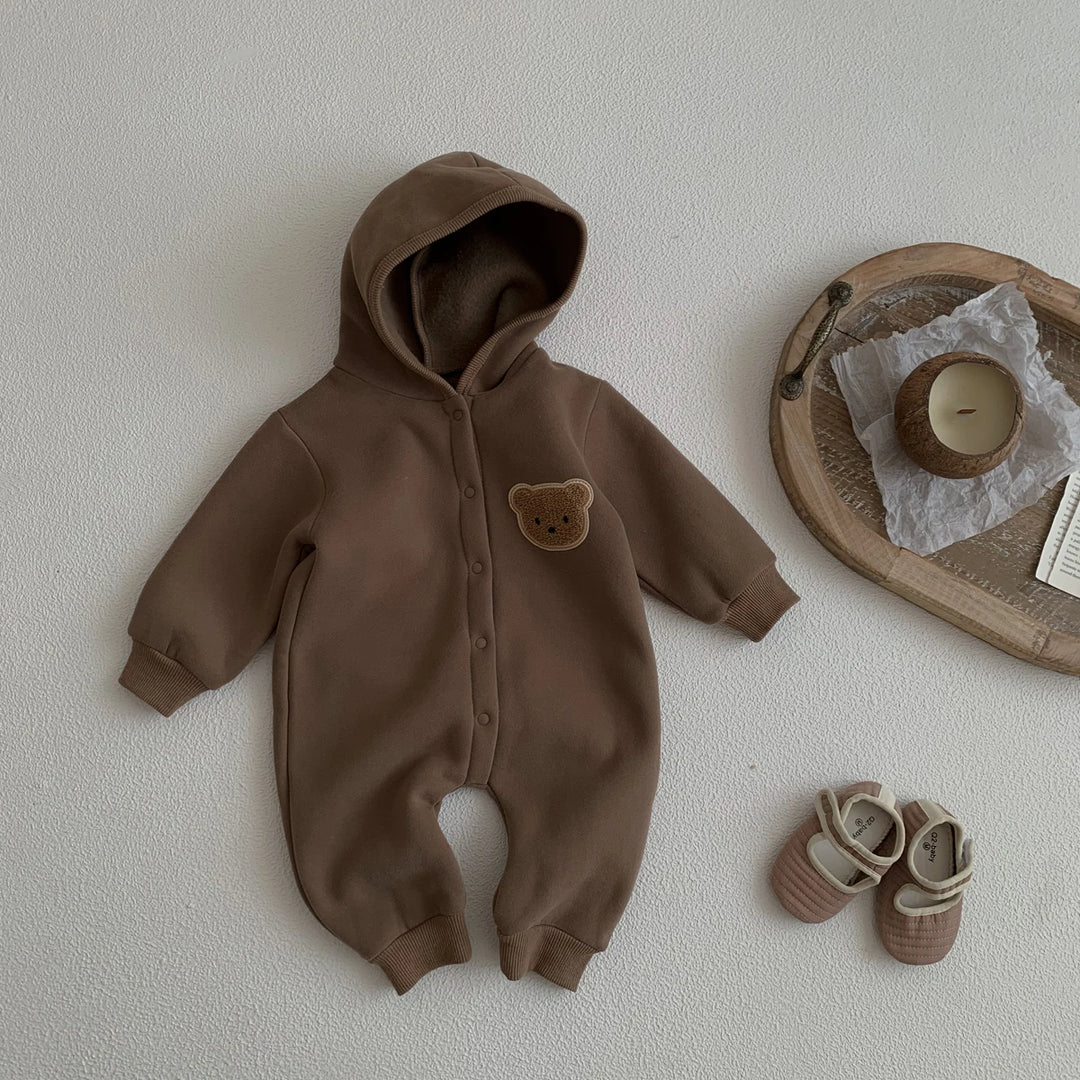   combinaison marron avec capuche ourson