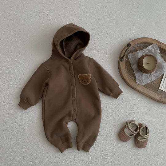   combinaison marron avec capuche ourson