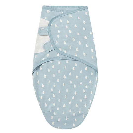 Gigoteuse bleue pour bébé avec un motif de petites gouttes blanches, modèle Kalinatur.
