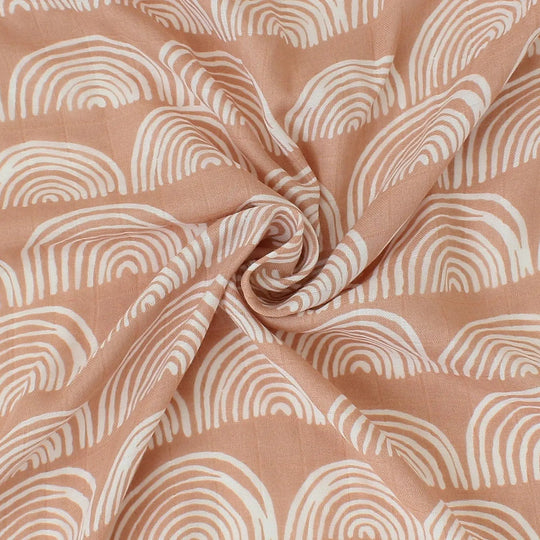 Lange bébé motif arc-en-ciel bohème couleur terracotta, tissu doux et respirant – Kalinatur.