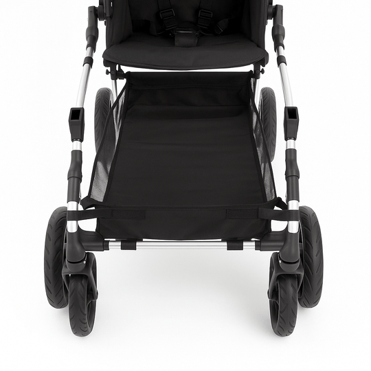 Grand panier de rangement sous la poussette jumeaux Kalinatur.