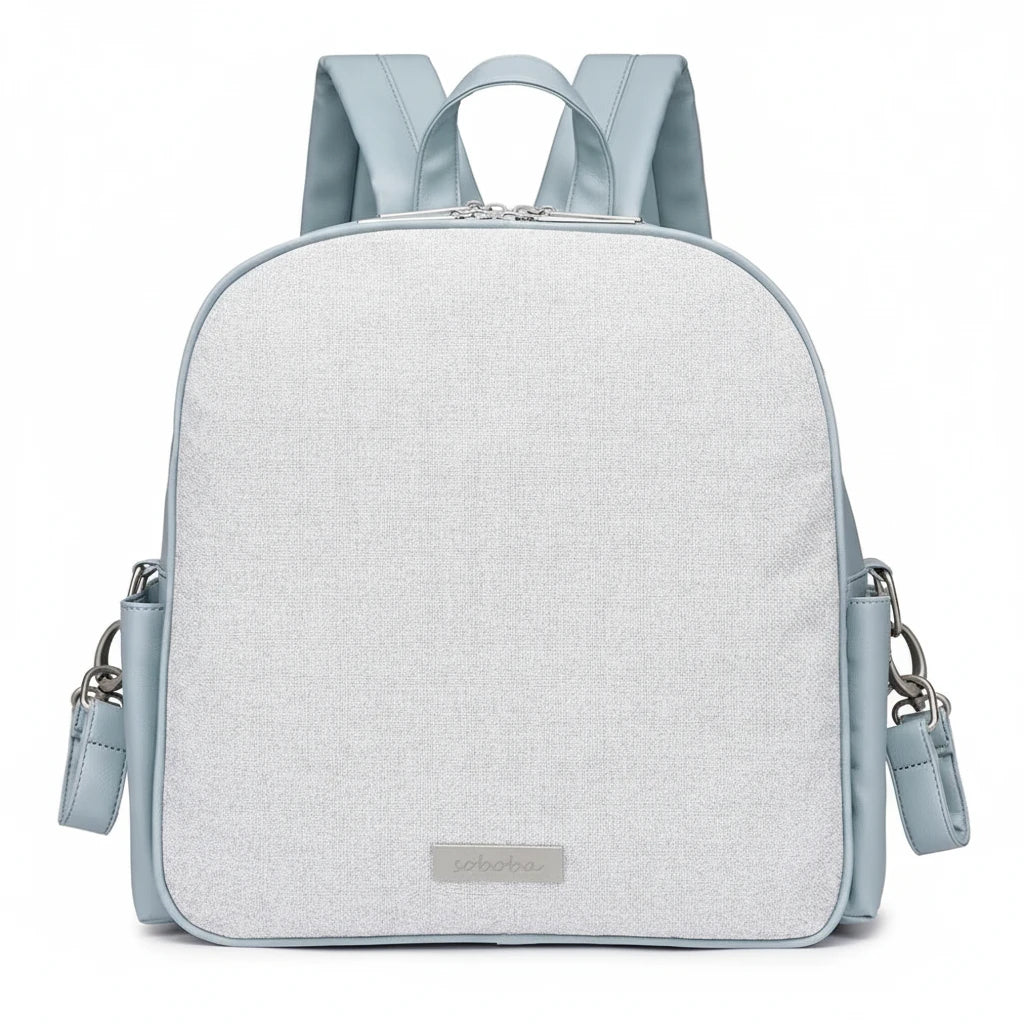 Sac à langer bleu clair Kalinatur, modèle imperméable grande capacité.