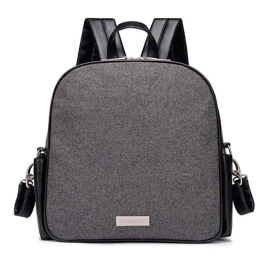 Sac à langer gris anthracite Kalinatur, tissu résistant et finitions noires.