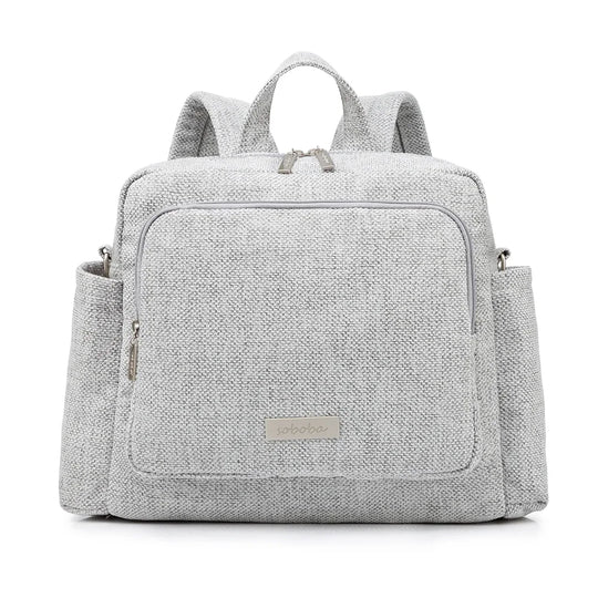 Sac à dos à langer gris clair Kalinatur, design moderne et imperméable.