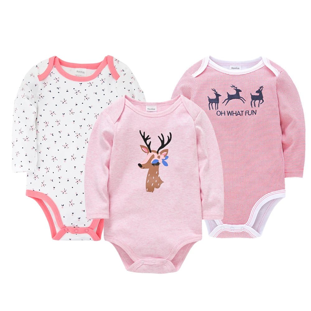 Set of 6 Baby Bodysuits 100% Cotton – Long Sleeves, Comfort &amp; Natural Softness | Kalinatur