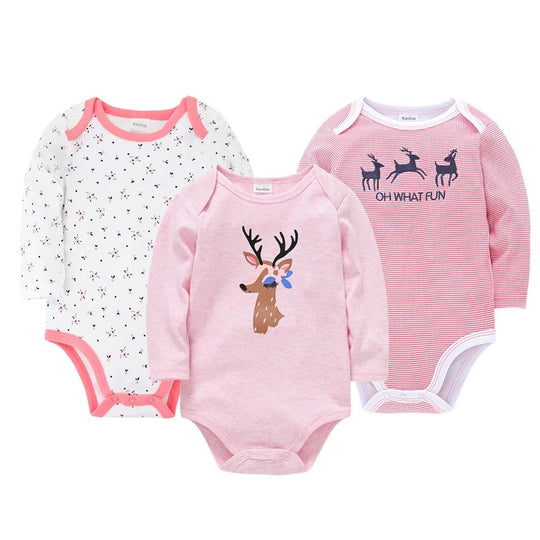 Set of 6 Baby Bodysuits 100% Cotton – Long Sleeves, Comfort &amp; Natural Softness | Kalinatur