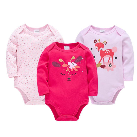 Set of 6 Baby Bodysuits 100% Cotton – Long Sleeves, Comfort &amp; Natural Softness | Kalinatur