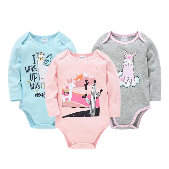 Set of 6 Baby Bodysuits 100% Cotton – Long Sleeves, Comfort &amp; Natural Softness | Kalinatur