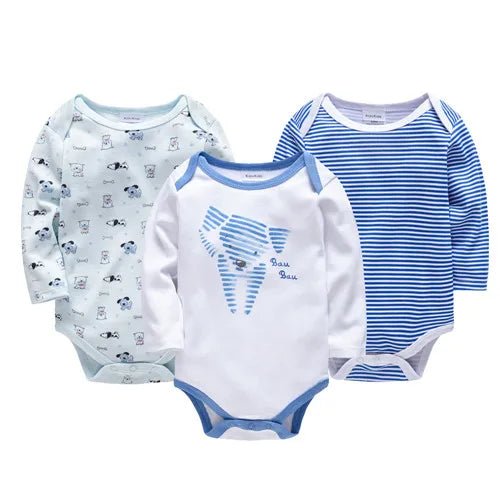 Set of 6 Baby Bodysuits 100% Cotton – Long Sleeves, Comfort &amp; Natural Softness | Kalinatur