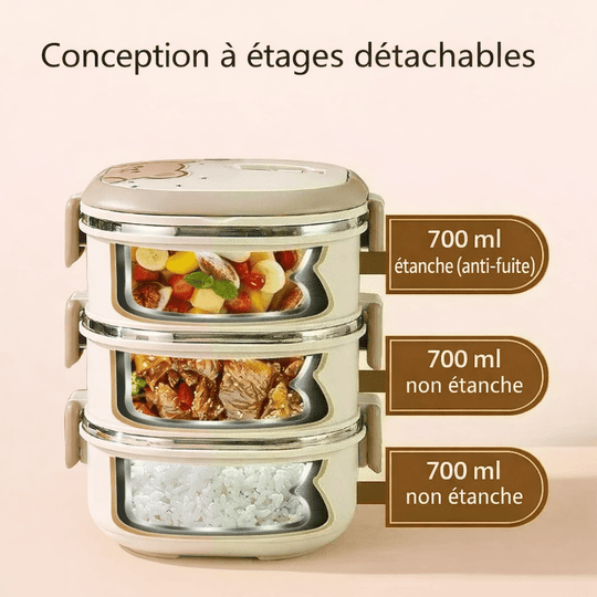 Lunch Box Bento Ours Isotherme en Acier Inoxydable Kalinatur