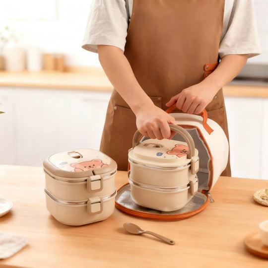 Lunch Box Bento Ours Isotherme en Acier Inoxydable Kalinatur