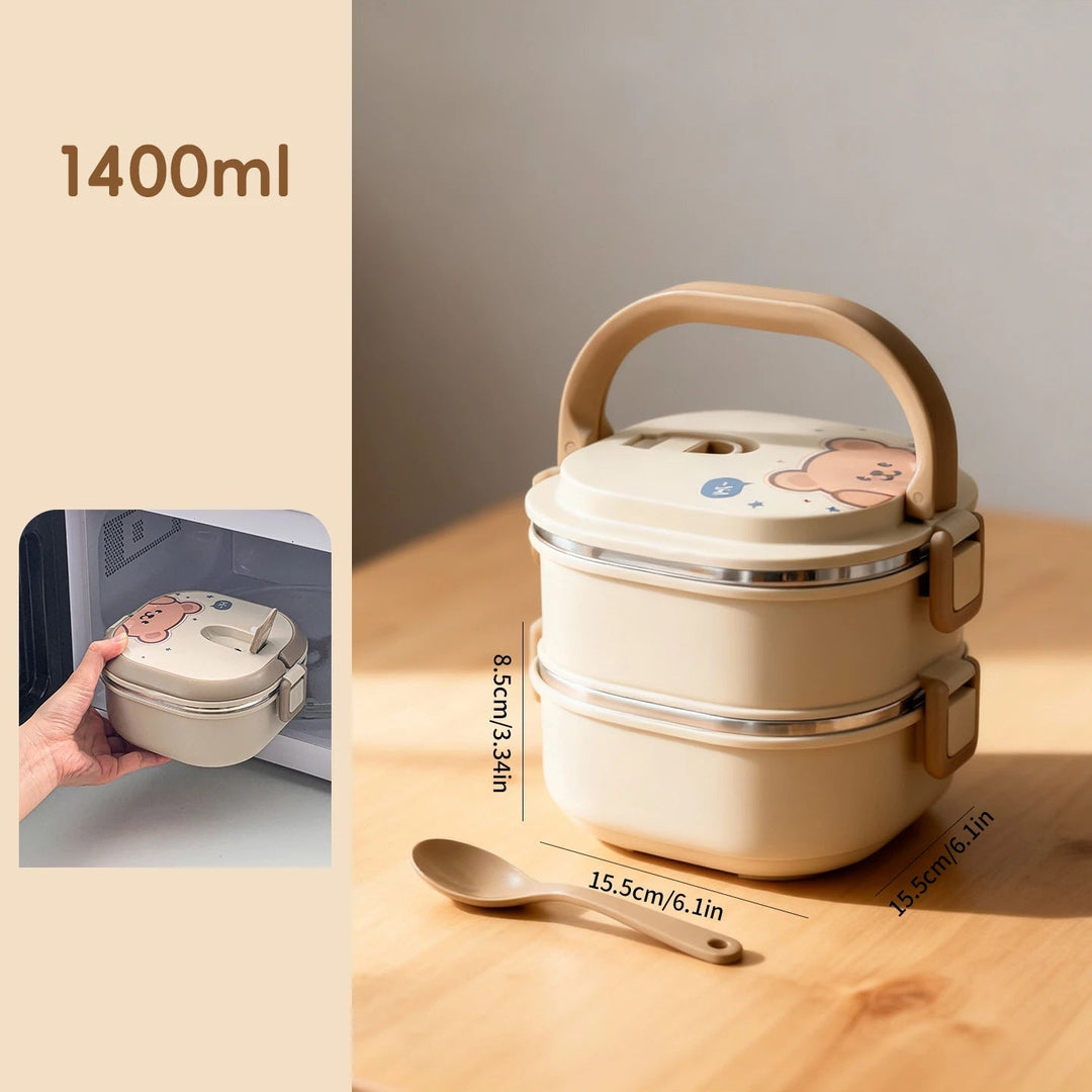 Lunch Box Bento Ours Isotherme en Acier Inoxydable Kalinatur