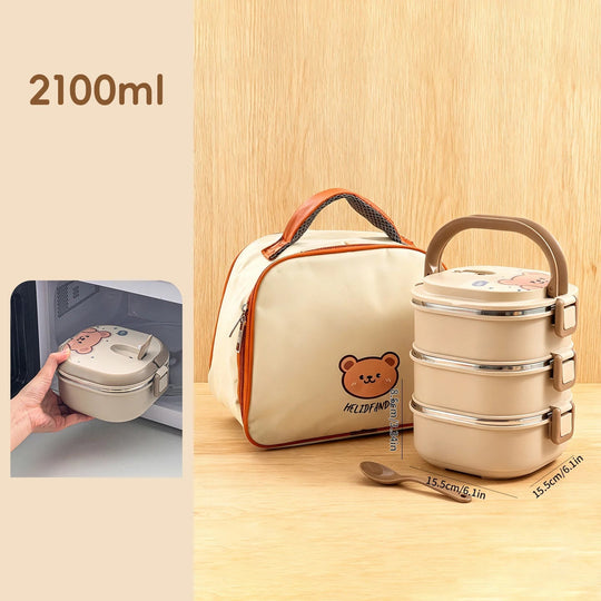 Lunch Box Bento Ours Isotherme en Acier Inoxydable Kalinatur
