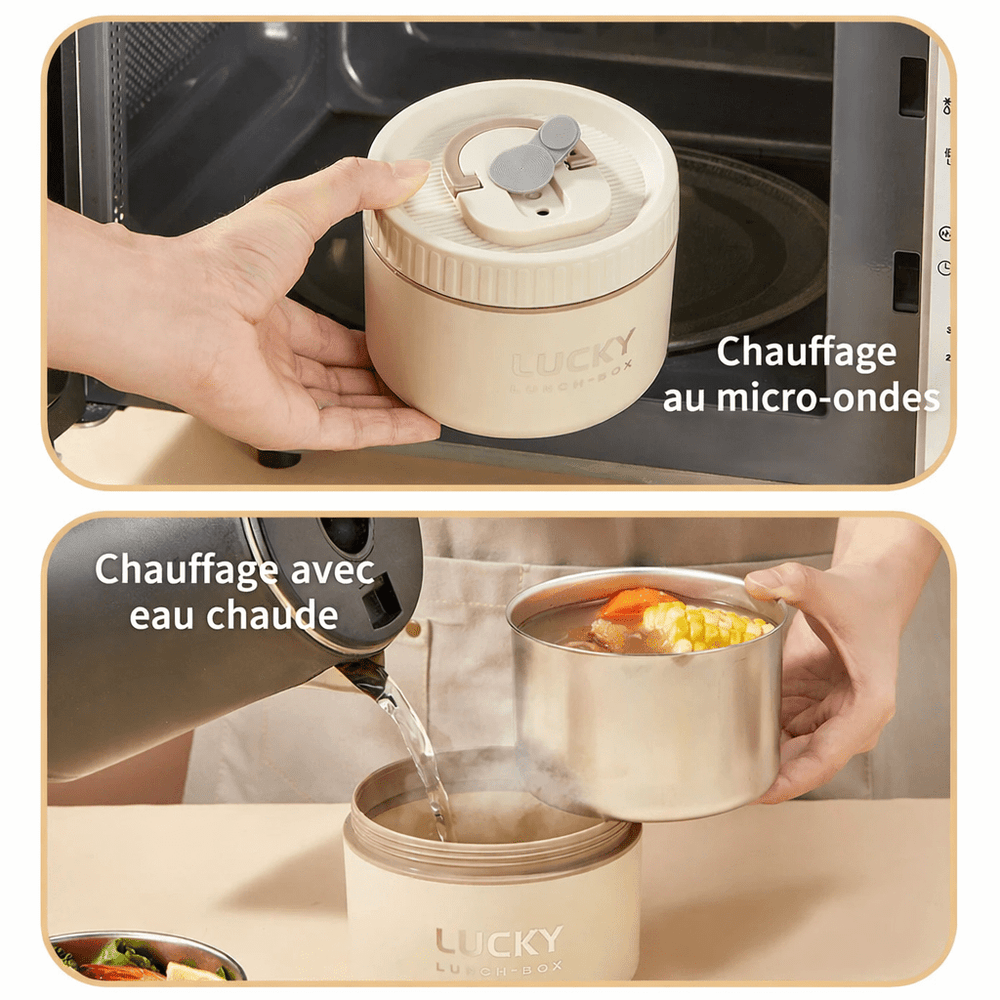 Lunch Box Isotherme Ronde en Acier Inoxydable Kalinatur