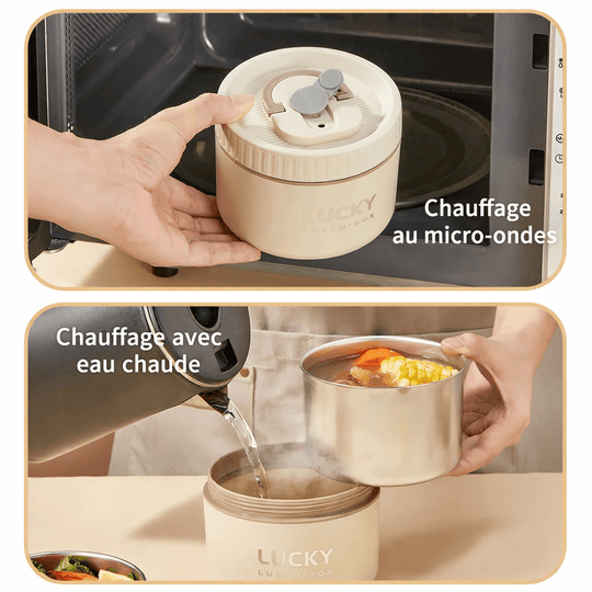 Lunch Box Isotherme Ronde en Acier Inoxydable Kalinatur
