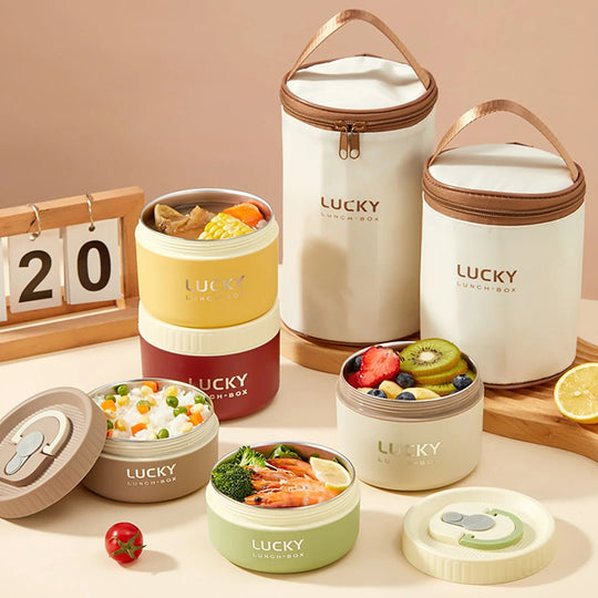 Lunch Box Isotherme Ronde en Acier Inoxydable Kalinatur