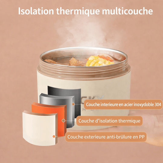 Lunch Box Isotherme Ronde en Acier Inoxydable Kalinatur